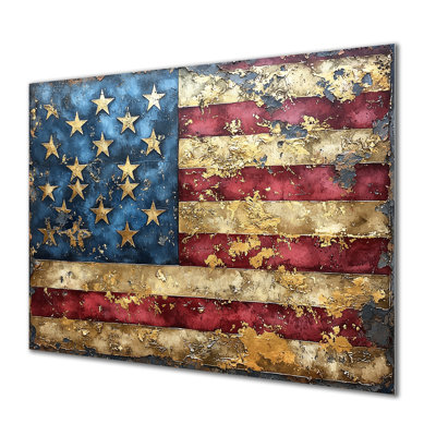 «The Gilded Age Of USA Flag I», impression sur métal aux États-Unis