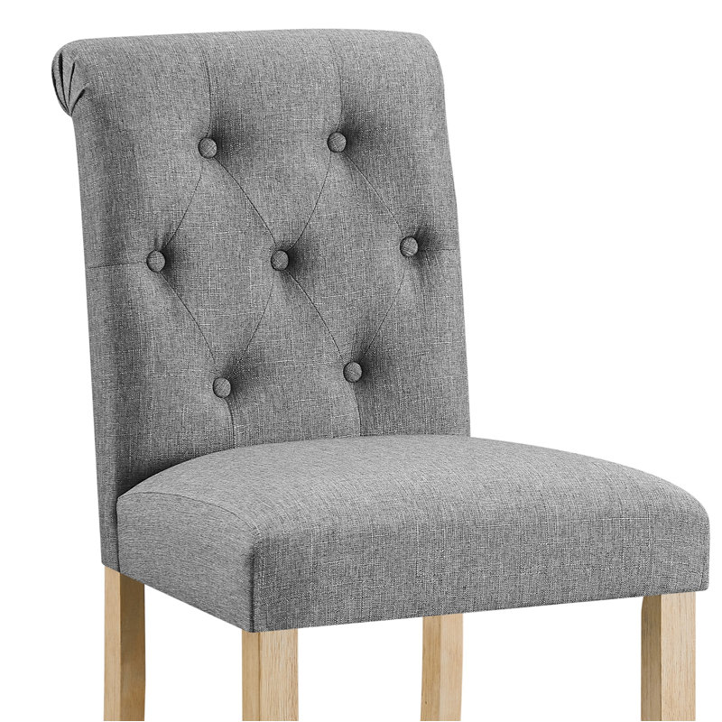 Ensemble de 2 tabourets à dossier capitonné à hauteur de comptoir Siena, gris, Gris