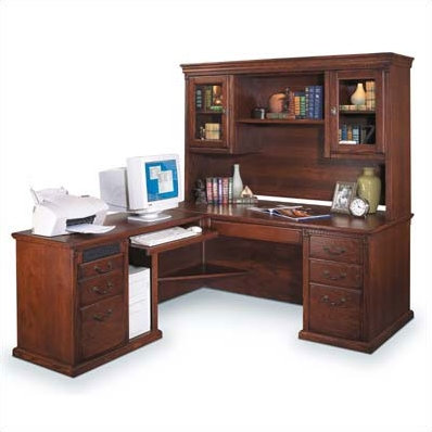 Huntington Oxford 69" W Left L-Shape Executive Desk with Hutch Top