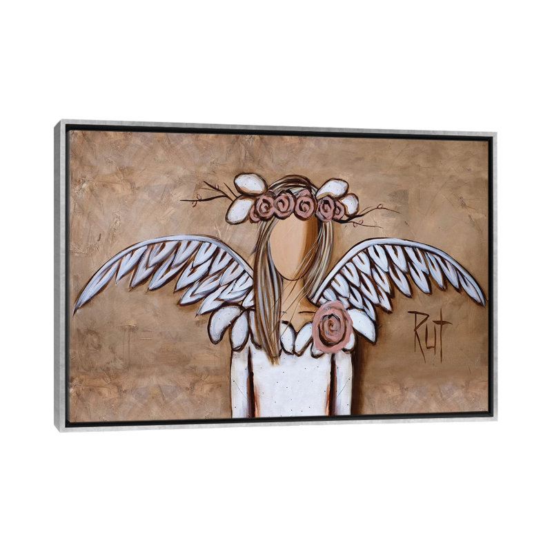 « Rosy » par rut art Creations-impression, Toile avec cadre argenté, Pas de tapis, H 40 po x l 26 po x P 1,5 po