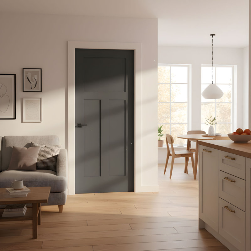 Portes Milette - Shaker avec Apprêt blanc | Porte intérieure Pleine | Fait au Canada, 32 po x 80 po