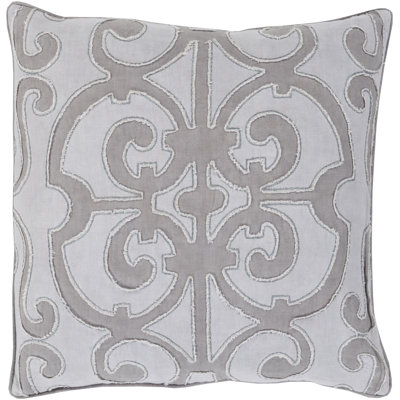 Appliqued Linen Throw Pillow