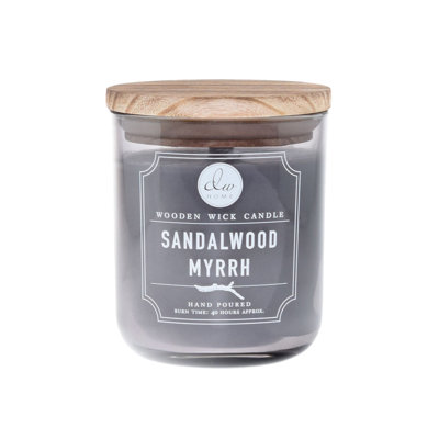 Bougie parfumée en pot de bois de santal et myrrhe