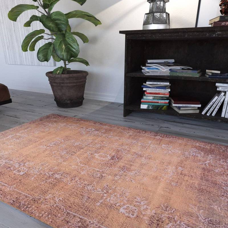 Premium Machine Washable Carpet, 4.6 x 6.2 Feet, 100% Polyester, 1850 g/m² | Pile Height: 0.2 Inches | Eco-Friendly Recycled Poly Cotton Underside | Perfect for Living Room, Bedroom, and High-Traffic Areas