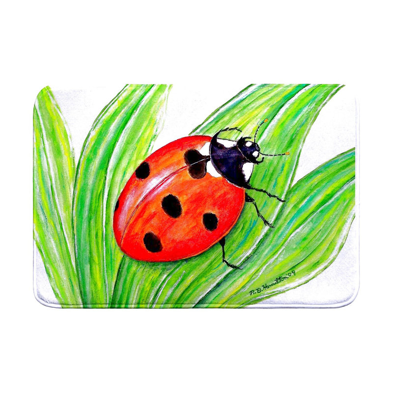 Tapis de bain coccinelle, Simple - L 24 po x l 36 po