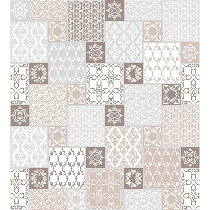 Twin White Beige Grey Patchwork Duvet Cover Set