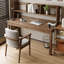 Bureau entièrement en bois massif avec tiroirs et bureau à bibliothèque-1083891477