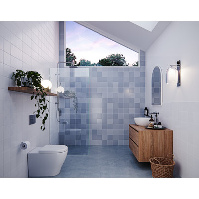 Vela 32 in. x 78 in. Fully Frameless Single Fixed Shower Panel