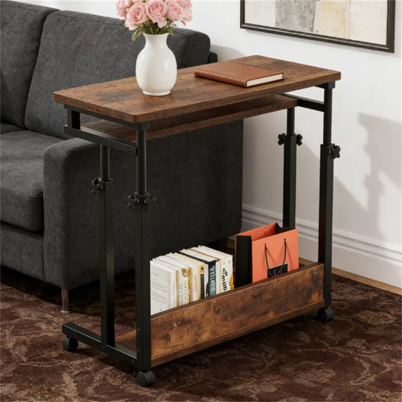 Bureau debout à hauteur ajustable avec plateau coulissant pour clavier coulissant, bureau d'ordinateur ergonomique mobile avec espace de rangement, table de travail polyvalente verrouillable pour utilisation à domicile