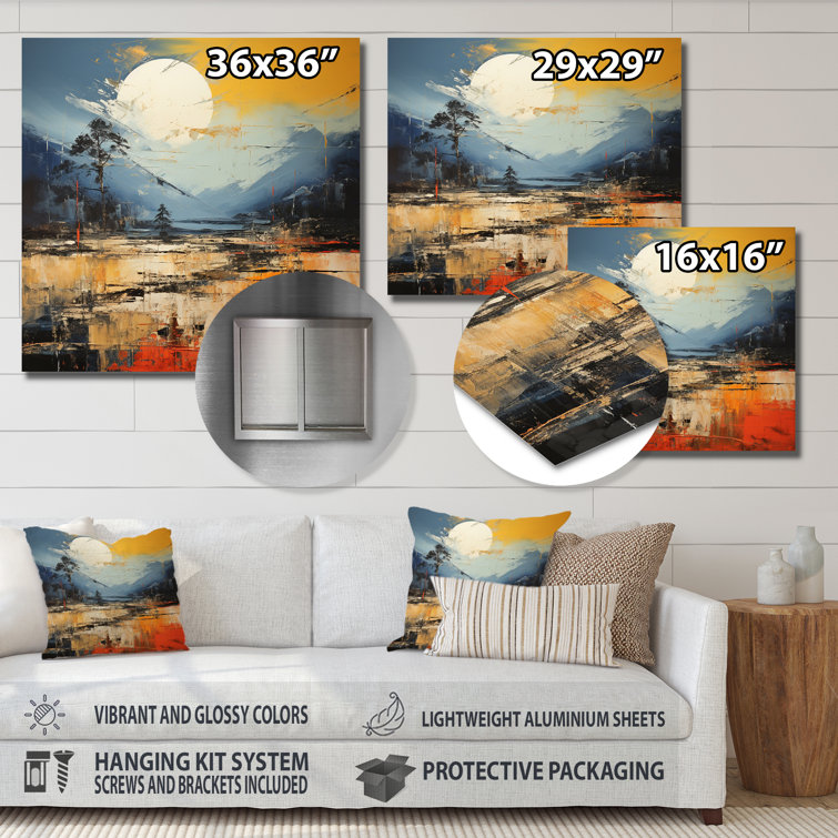 Winston Porter Grey Orange Asian Landscape I - Wayfair Canada