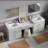 91'' Double Bathroom Vanity with Quartz Top-1997145253