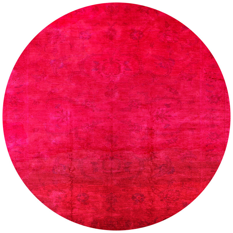 Tapis de style oriental rouge, Rond 3 pi