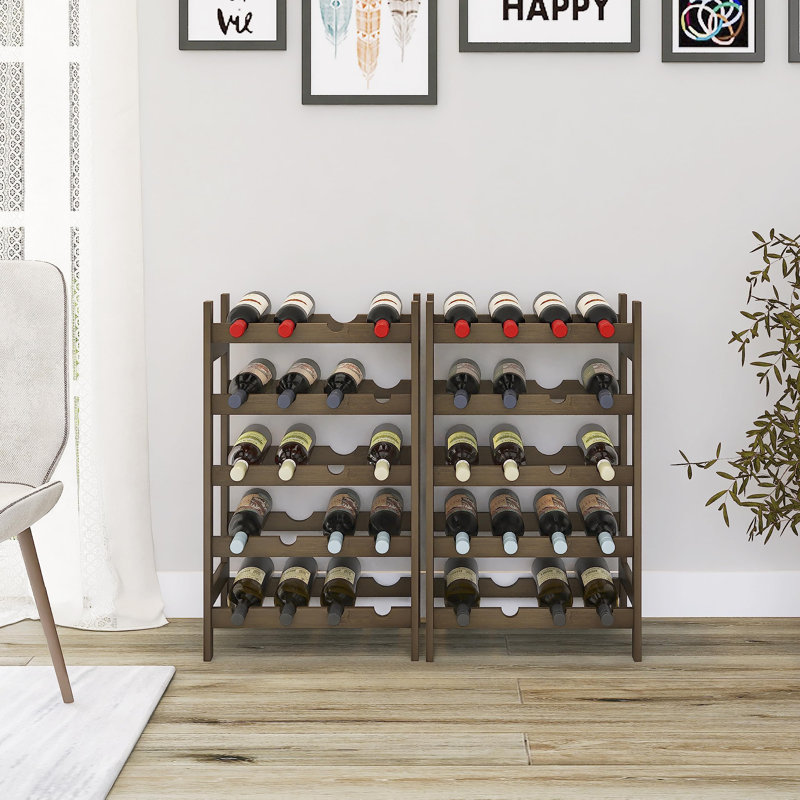20 Bottle Wine Bottle Rack, Brown