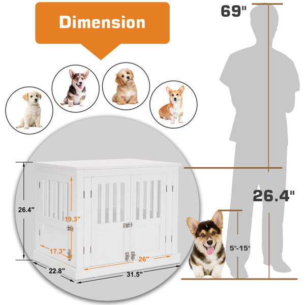 Tucker Murphy Pet Adrihana Pet Crate Size: 34.46 H x 42.52 W x 29.92 D DAD221B022614557ADF472F5958CE9E2