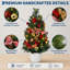 Sapin de Noël illuminé en PVC de 61 cm (24 po) avec 30 lumières DEL, minuterie à 8 fonctions, baies rouges et ruban de satin – Décoration festive de table pour bureau ou foyer – Sapin de 61 cm (24 po) avec 30 lumières à 8 fonctions et minuterie-1154866204-1154866205