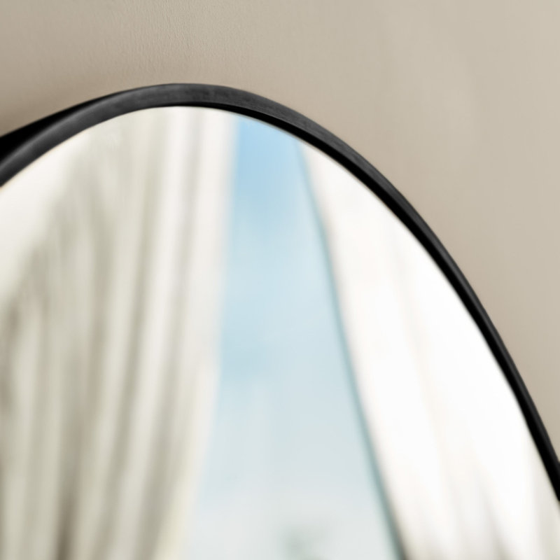 Symari Flat Floor Mirror, Black, 180 cm x 90 cm