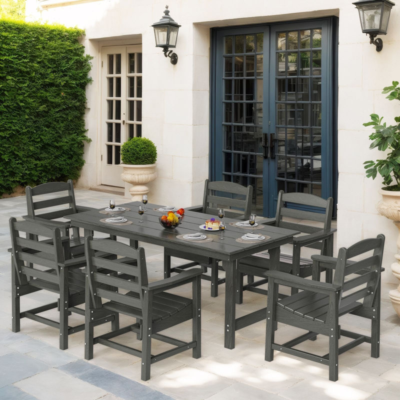 24 po Chaise de patio en PEHD, Gris