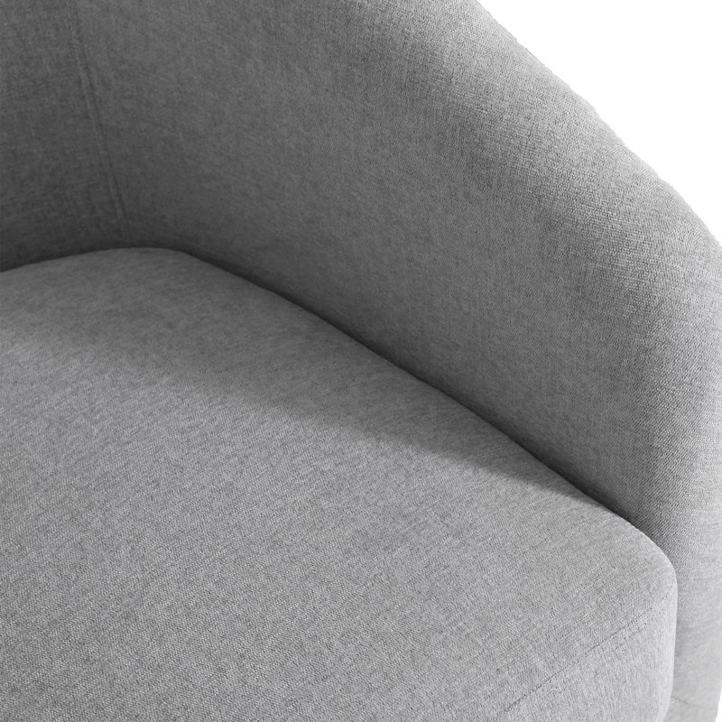 Applewold Upholstered Light Gray Chenille Swivel Barrel Chair with Solid Wood Base, Light Gray Chenille