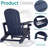 Adirondack Chair Set Of 2,HDPE Adirondack Chair W/Removable Tablelop & Umbrella Hole,All-Weather Wooden Textured Plastic Outdoor Chairs W/Cup Holder For Garden Backyard Pool,Dark Blue-291825439