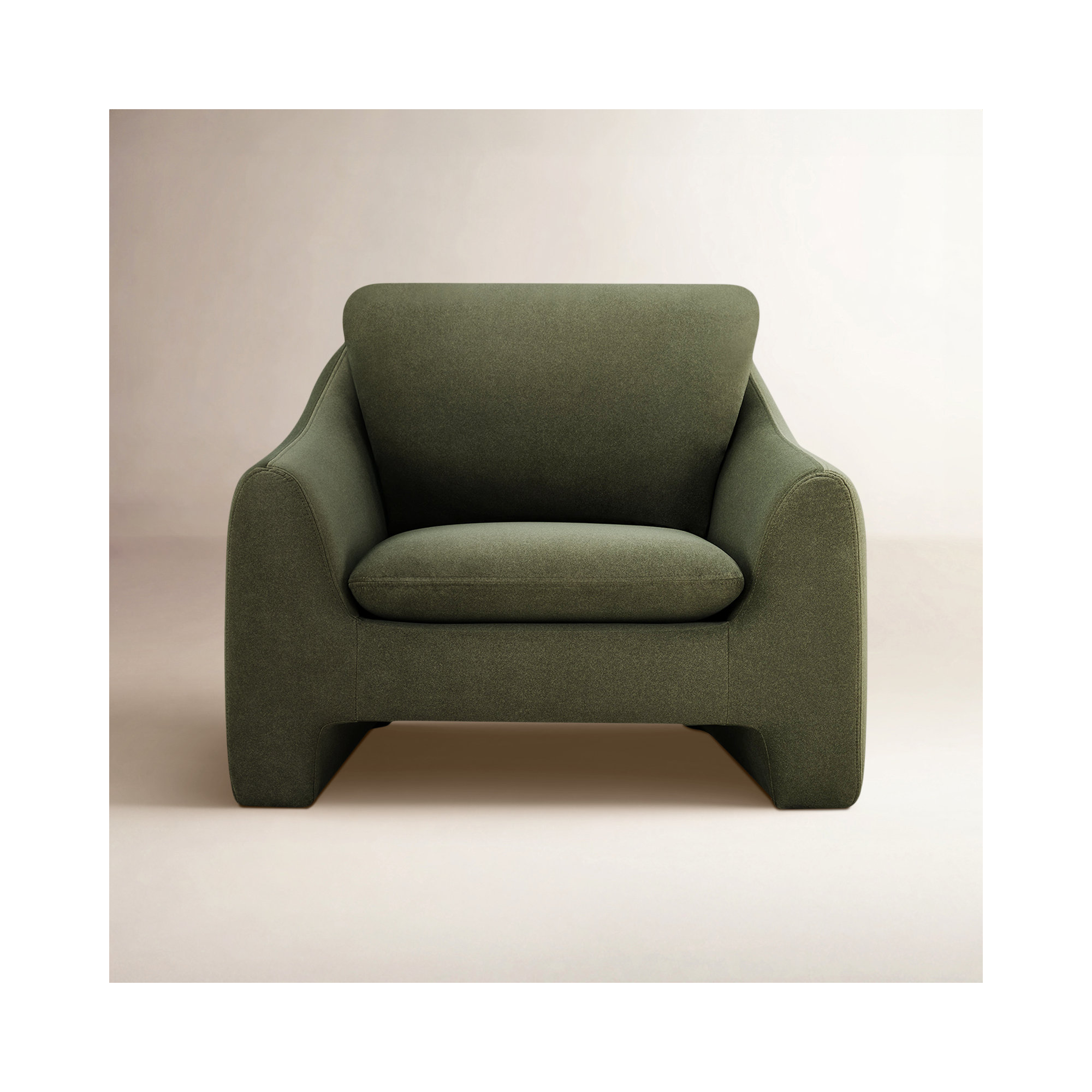 Elodie Rue 42'' Upholstery Modern Armchair, Vesper Forest Velvet