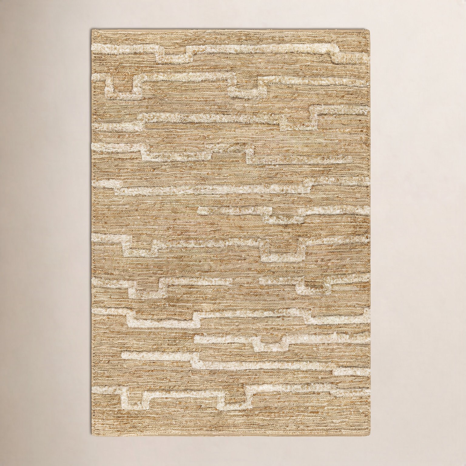 Febina Hand-Knotted Geometric Jute Rug, Rectangle 8' x 10'