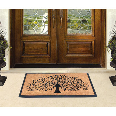 Ahriella Natural Flocked Coir and Rubber Large Door Mat, Thick Durable Non Slip Doormats