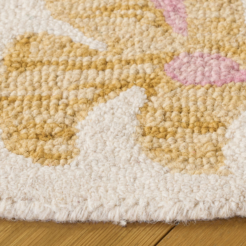 Jardin Hand Tufted Wool; Cotton Floral Indoor Rug, Round 3'