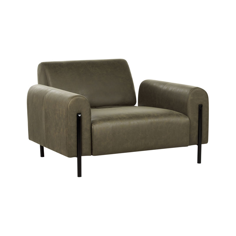 Darletta Upholstered Armchair, Dark Green Fabric