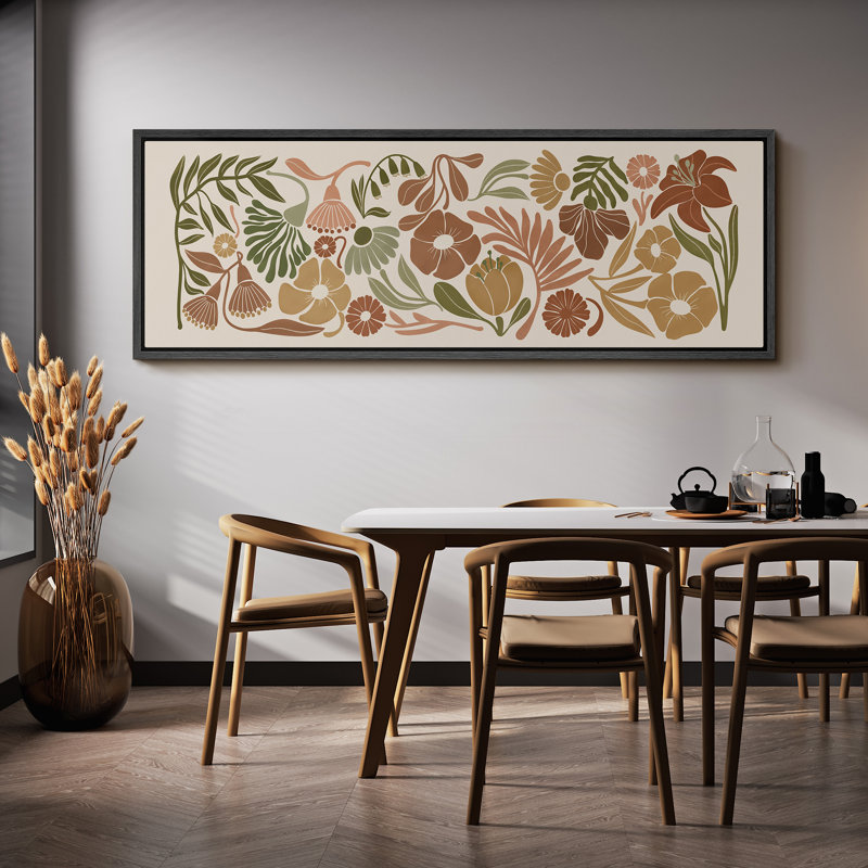 «Abstract Botanical Serene Meadow Abstract Pastel Floral», reproduction d'art sur toile, H 20 po x l 60 po