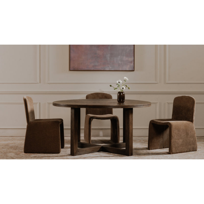 Ella Upholstered Dining Chair, Heather Beige Basketweave