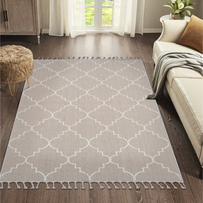 4x6 Indoor/outdoor Trellis Rug - Stain , Soft Texture Mat Long-lasting Performance