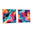«Colorful Popart Groovy Gradient Canvas I», ensemble de 2 peintures murales abstraites géométriques en acrylique-103929263