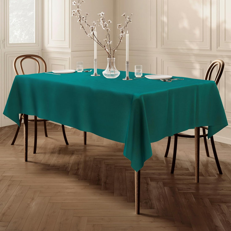 140×180cm (55×70in) Rectangular Premium Fabric Tablecloth, Teal