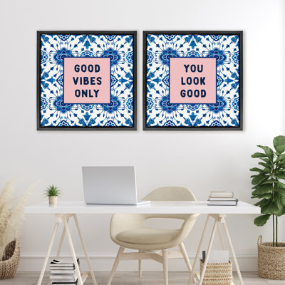 Ensemble de 2 cadres flottants Inspiring messages On Boho