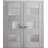 Solid French Double Doors Frosted Glass Sete 6933 Nebraska Grey Wood Solid Panel Frame Trims Closet Bedroom Sturdy Doors 36" x 84" (2* 18x84)-87392191-87392211