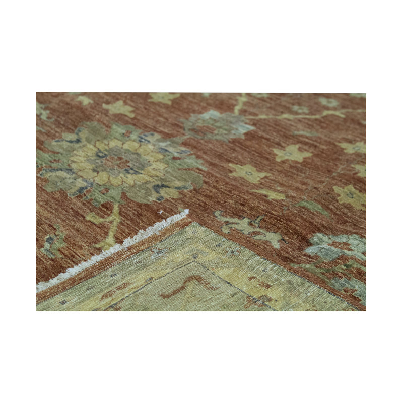 Tapis rouille et beige noué à la main de haute qualité Ziegler