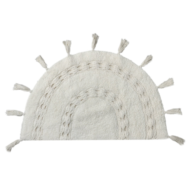 Abinash 100% Cotton Bath Rug, Ivory
