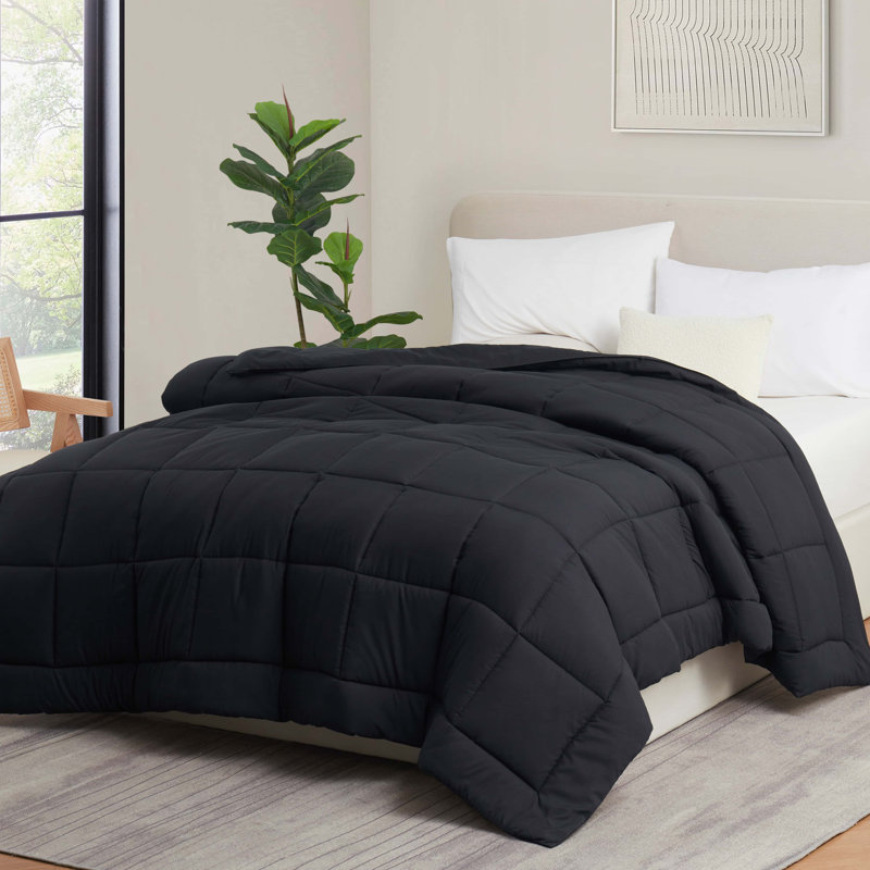 Édredon en duvet synthétique toutes saisons, Noir, Édredon simple