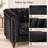 Black Upholstered Loveseat with Channel Tufting, Rolled Arms and Nailhead Trim-1132287291