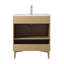 Ensemble de meuble-lavabo autoportant simple 30 po Tavoleto en chêne ensoleillé avec plateau en pierre de Carrare-94514450-94514452