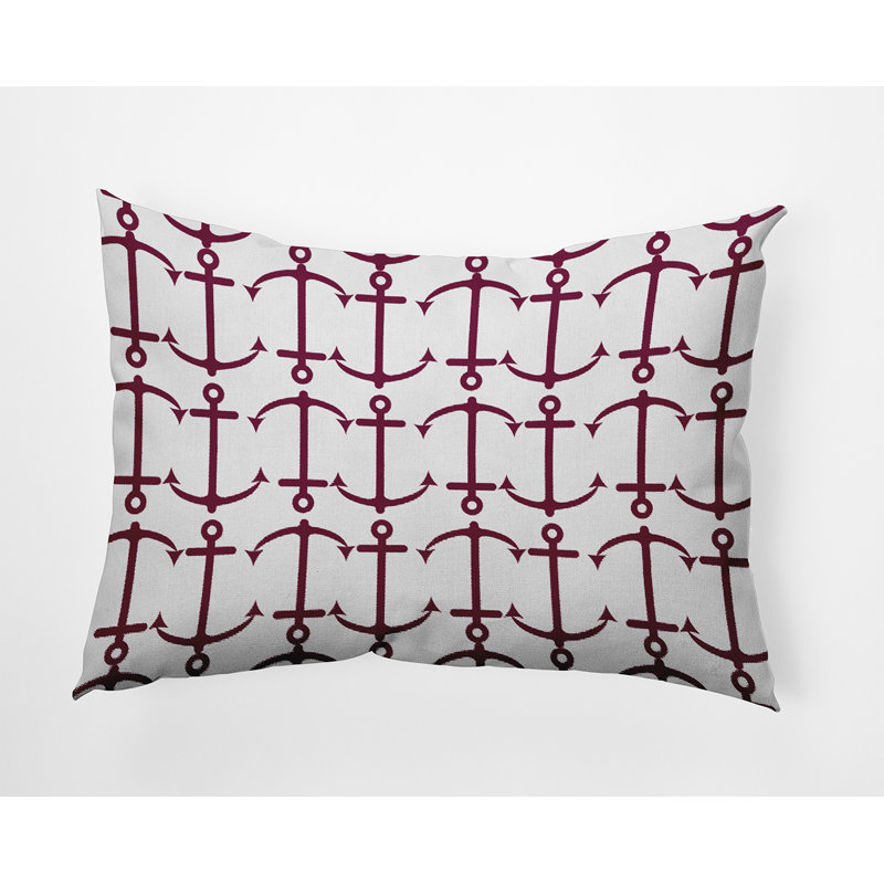  Housse et insert de coussin rectangulaire en polyester pour l'intérieur et l'extérieur, 14 po x 20 po, Rouge