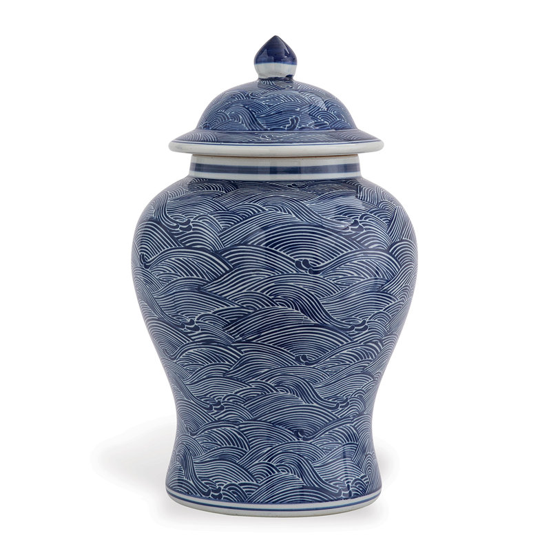 Pot en porcelaine bleu / blanc Aegean 18 po