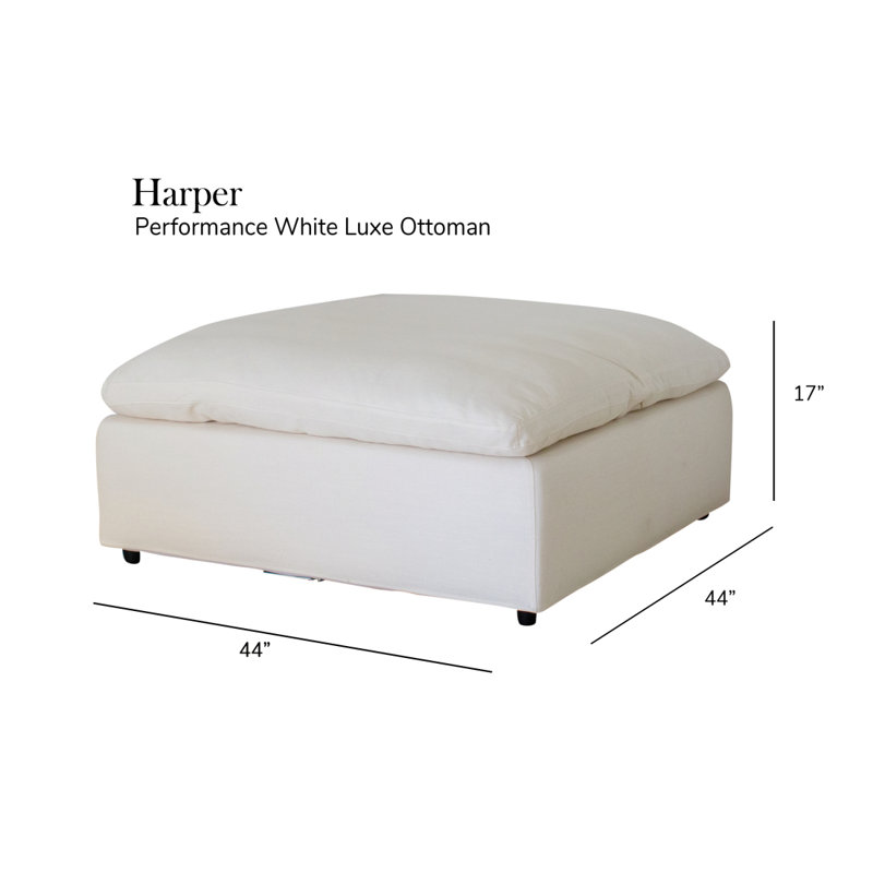 Canapé moderne modulaire 5 places Harper, H 33,05 po x l 70,05 po x P 105,05 po, Blanc