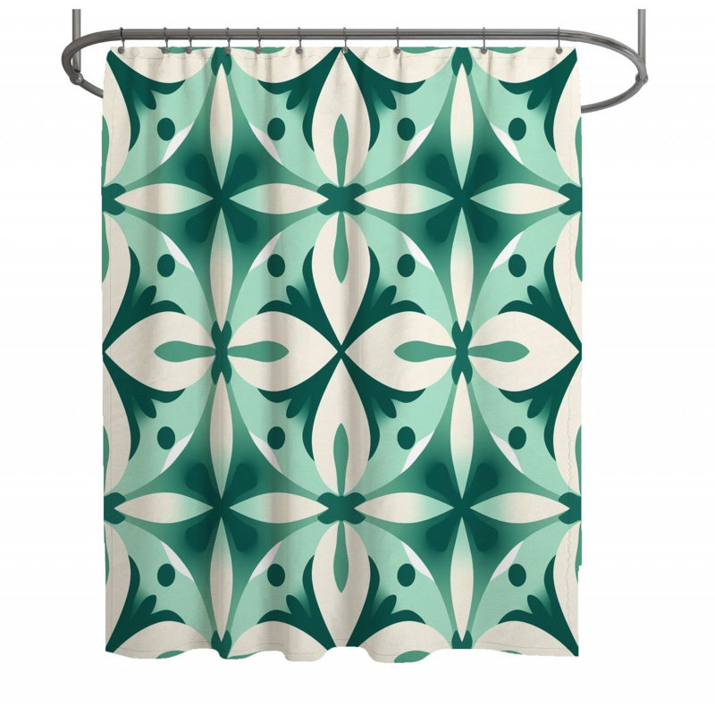 Rideau de douche Designer - décor de salle de bain oriental, H 83 po x l 70 po