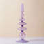 Vase en verre pour centre de table moderne et élégant porte-bougie de mariage mariage décoration de pendaison de crémaillère base rayée mauve-639950717