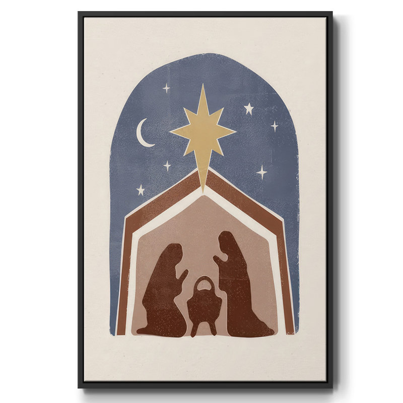Boho Nativité I, reproduction d'art sur toile, Noir, H 25 po x l 17 po x P 1,5 po