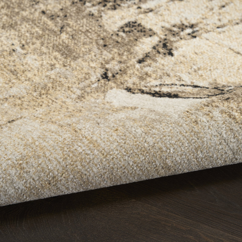 17 Stories Weiler Machine Washable Mocha Modern Indoor Rug, Runner 2' x 6'