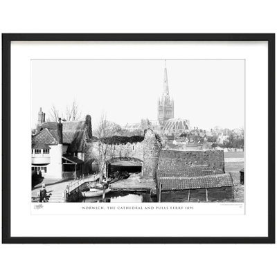 Norwich, the Cathedral and Pulls Ferry 1891 1 Piece Single Picture Frame Wall Art