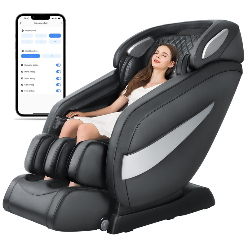 Fauteuil de massage inclinable chauffant en similicuir