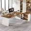 Bureau de direction en L avec tiroirs-944745589